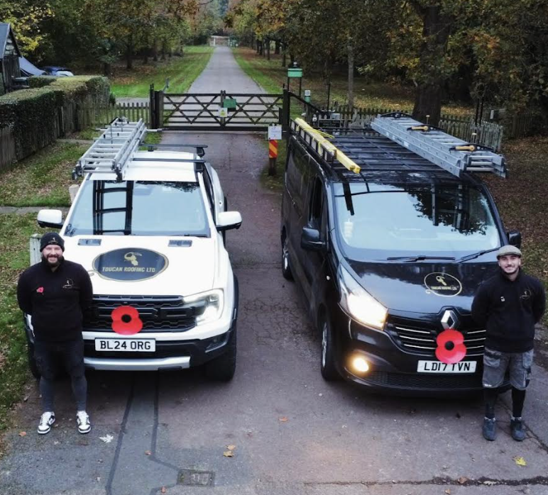 Toucan Roofing Team & Vans